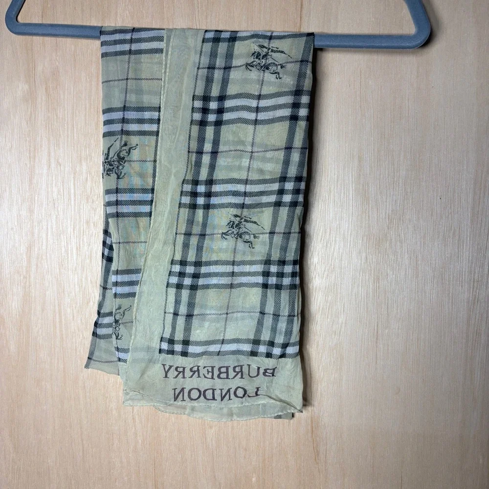 Burberry London Scarf Nova Check Prorsum Knight Sheer Tan Plaid